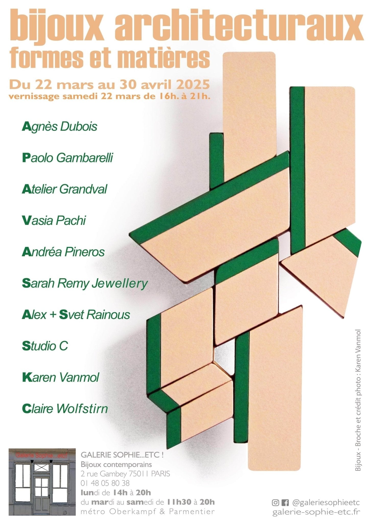 Atelier Grandval à l'exposition "Bijoux Architecturaux, Formes et Matières" - Atelier Grandval