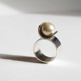 Bague "8" – perle 9 mm en argent ou vermeil.