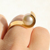 Bague S en vermeil avec perle 10 mm – Atelier Grandval.