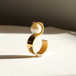 Bague S en vermeil avec perle 10 mm – Atelier Grandval.