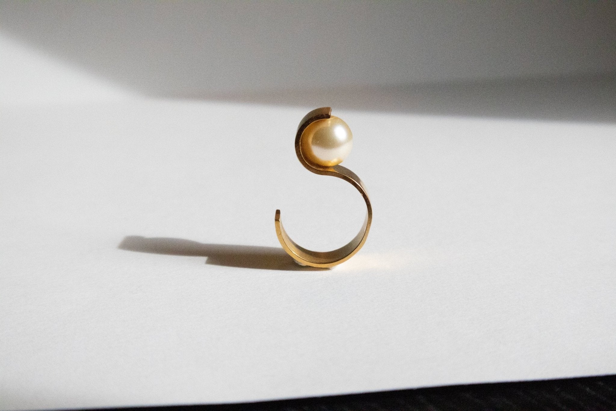 Bague S en vermeil avec perle 10 mm – Atelier Grandval.